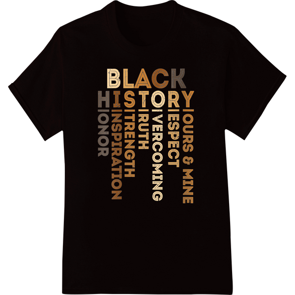 Powerful Black History Tribute | Inspiring Word Cloud Design on black shirt - SUPERDTF-DTF Prints-DTF Transfers-Custom DTF Prints