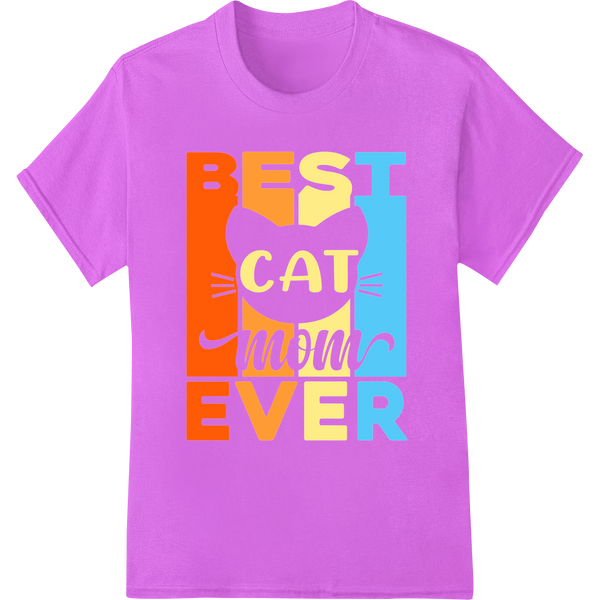 Best Cat Mom Ever: Purrfect Mother's Day DTF Print on purple shirt - SUPERDTF-DTF Prints-DTF Transfers-Custom DTF Prints