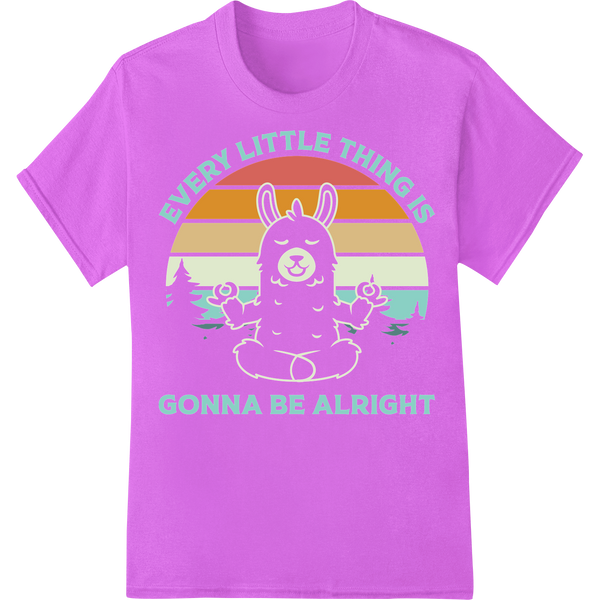 Adorable Yoga Bunny: Every Little Thing Is Gonna Be Alright on purple shirt - SUPERDTF-DTF Prints-DTF Transfers-Custom DTF Prints