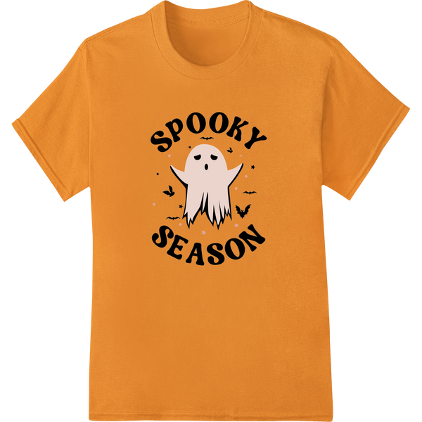 Embrace the Spooky Season with this Adorable Ghost Print on orange shirt - SUPERDTF-DTF Prints-DTF Transfers-Custom DTF Prints