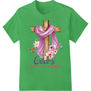 God's Grace Easter Cross DTF Print Heat Transfer Design - High-quality heat transfer