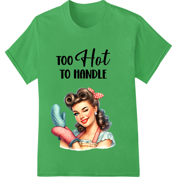 Sizzling Retro Pin-Up Girl DTF Print Heat Transfer on green shirt - SUPERDTF-DTF Prints-DTF Transfers-Custom DTF Prints