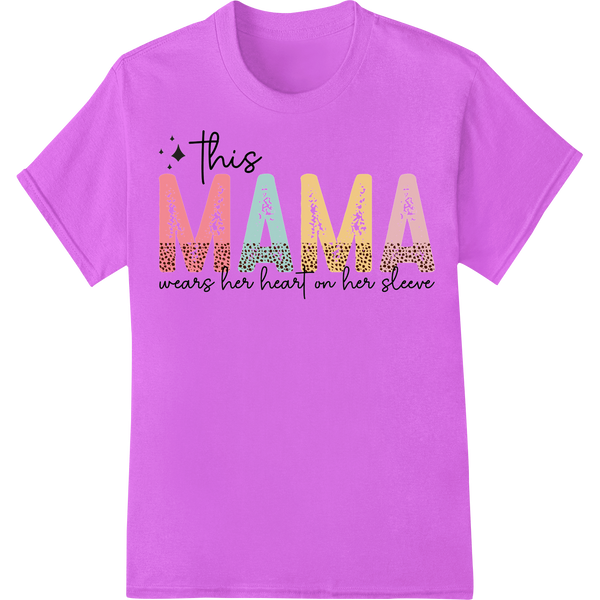 Heartfelt Mother's Love DTF Print Transfer | Mama's Heart on purple shirt - SUPERDTF-DTF Prints-DTF Transfers-Custom DTF Prints