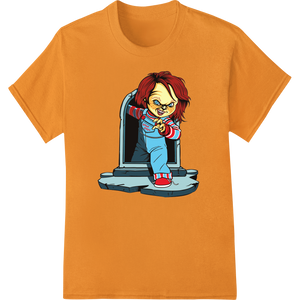 Custom custom garment printing design - Chucky's Evil Twin: Bone-Chilling DTF Print for Halloween