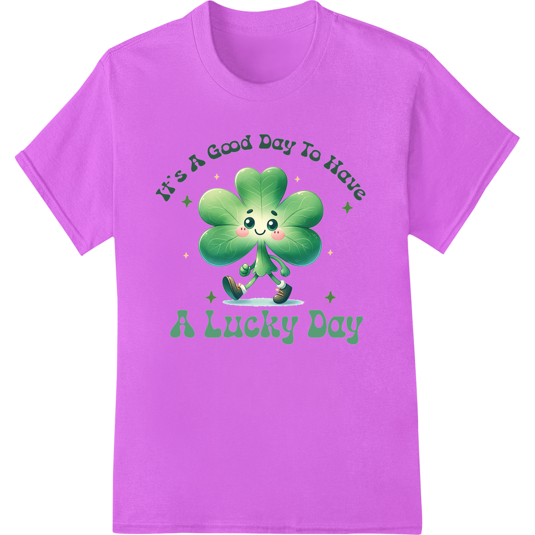 Lucky Shamrock: Spread Joy on St. Patrick's Day on purple shirt - SUPERDTF-DTF Prints-DTF Transfers-Custom DTF Prints