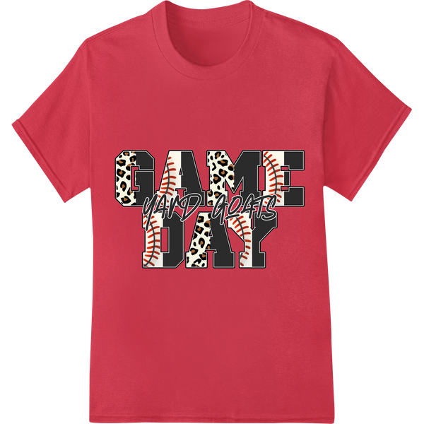 Fierce Leopard Print Baseball DTF Heat Transfer - Game Day on red shirt - SUPERDTF-DTF Prints-DTF Transfers-Custom DTF Prints