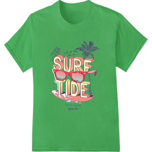 Vibrant DTF printing technology print on Ride the Waves with Our 'Surf Tide' Heat Transfer Print