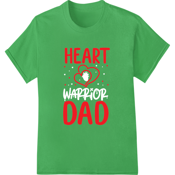 Heartfelt 'HEART DAD' DTF Print Heat Transfer for Father's Day on green shirt - SUPERDTF-DTF Prints-DTF Transfers-Custom DTF Prints