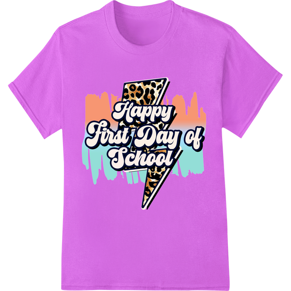 Wild About School - Leopard Print First Day Transfer on purple shirt - SUPERDTF-DTF Prints-DTF Transfers-Custom DTF Prints