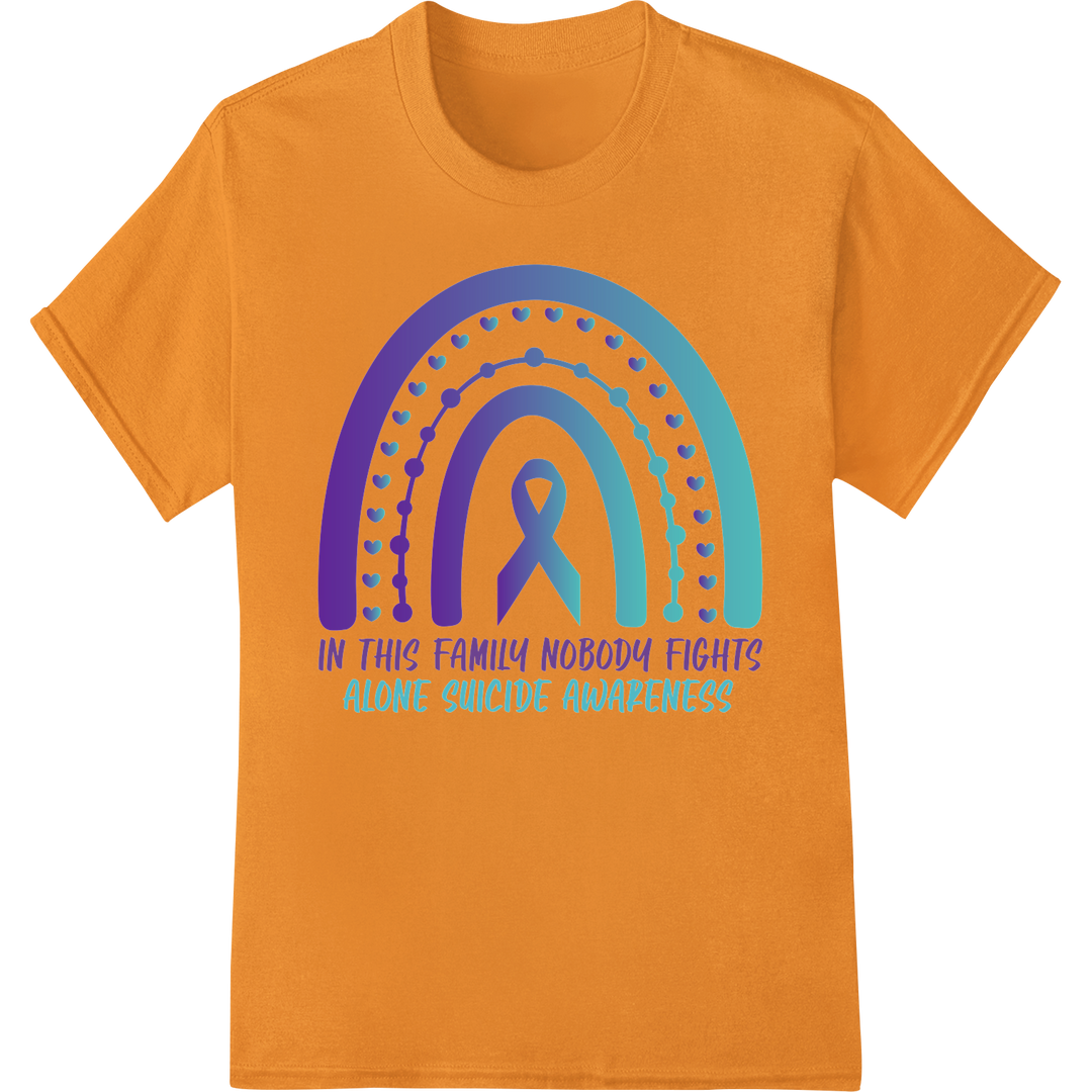 Family Fights Suicide Together | Awareness DTF Print on orange shirt - SUPERDTF-DTF Prints-DTF Transfers-Custom DTF Prints