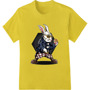 Innovative DTF technology design on Patriotic Uncle Sam Rabbit - 4th of July Heat Transfer