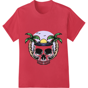 Expert t shirt prints craftsmanship on Tropical Skull Paradise: Bold DTF Print Heat Transfer