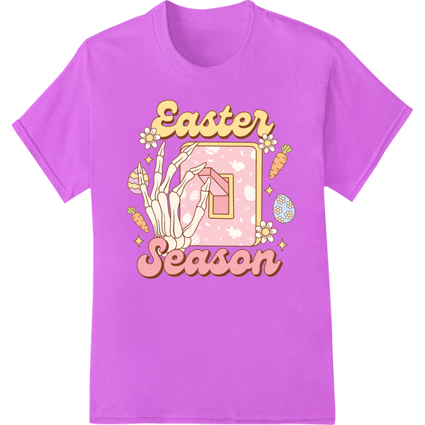 Retro Easter Joy: Vintage-Inspired DTF Print Heat Transfer on purple shirt - SUPERDTF-DTF Prints-DTF Transfers-Custom DTF Prints