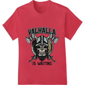 Fierce Viking Skull: Valhalla Awaits Heat Transfer - High-quality garment printing