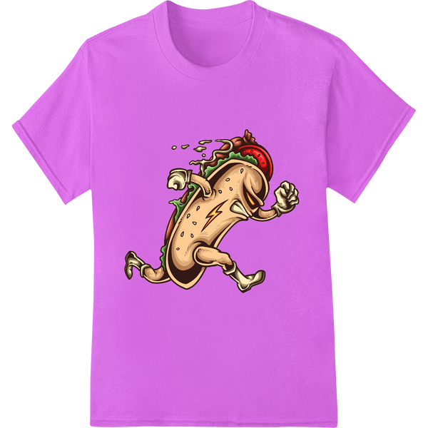 Innovative custom apparel design on Festive Taco Character - Cinco de Mayo Heat Transfer