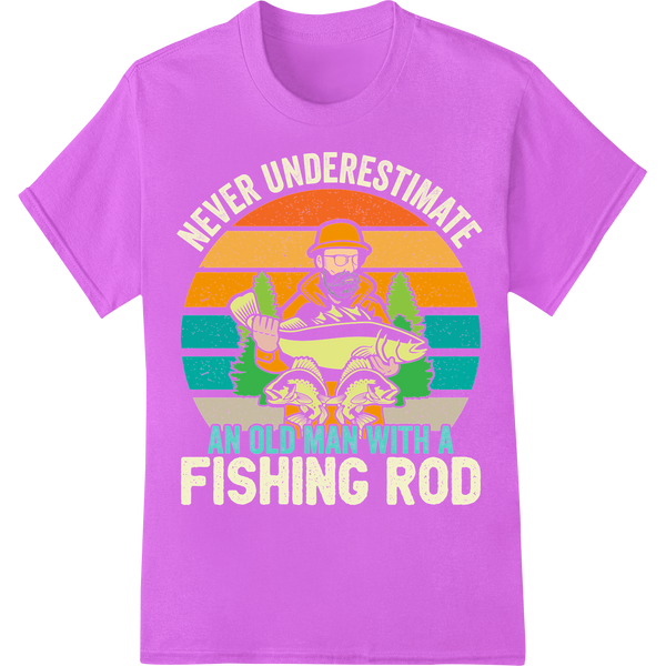 Wise Fisherman's Catch - Vintage Father's Day DTF Print on purple shirt - SUPERDTF-DTF Prints-DTF Transfers-Custom DTF Prints