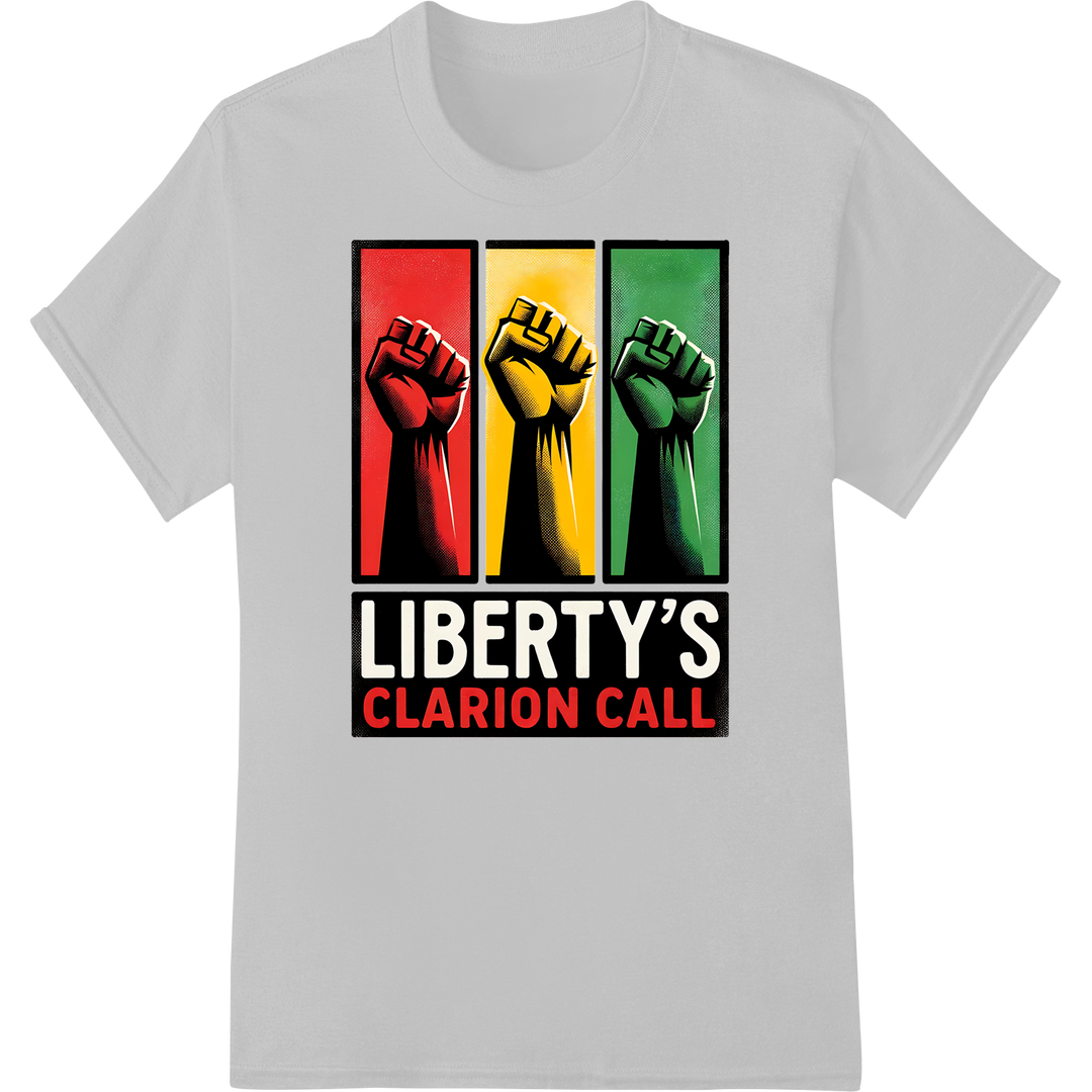 Liberty's Clarion Call: Powerful Black History DTF Print on white shirt - SUPERDTF-DTF Prints-DTF Transfers-Custom DTF Prints