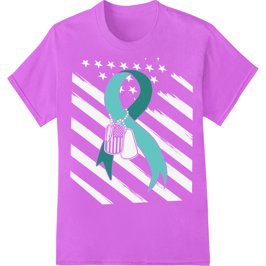 Teal Ribbon for PTSD Awareness: Support, Hope, Healing on purple shirt - SUPERDTF-DTF Prints-DTF Transfers-Custom DTF Prints