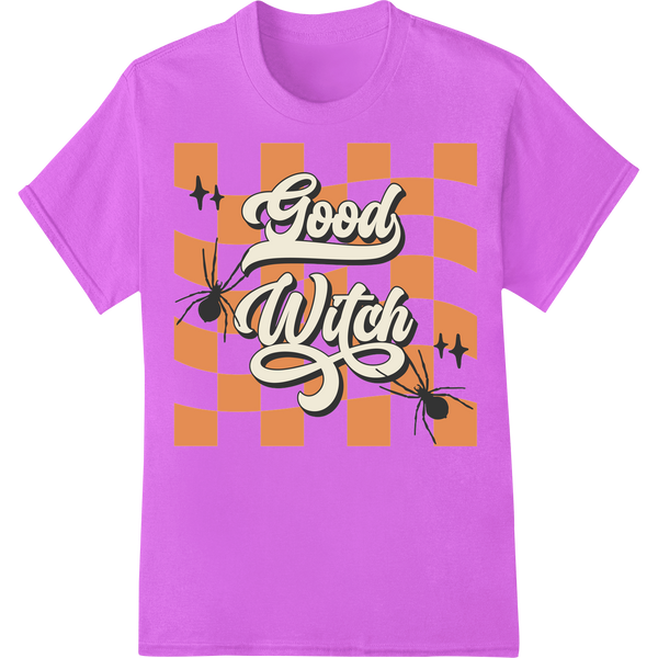 Enchanting 'Good Witch' Halloween DTF Heat Transfer Design on purple shirt - SUPERDTF-DTF Prints-DTF Transfers-Custom DTF Prints