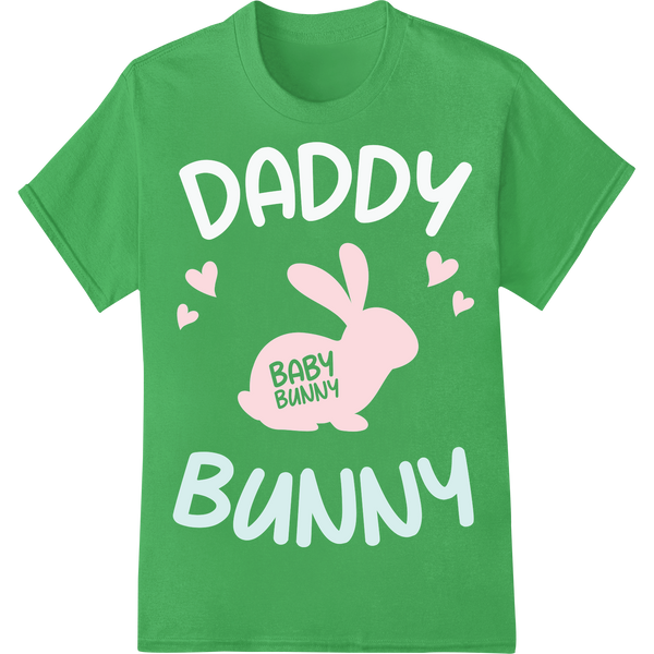 Adorable Baby Bunny Easter DTF Print Heat Transfer on green shirt - SUPERDTF-DTF Prints-DTF Transfers-Custom DTF Prints