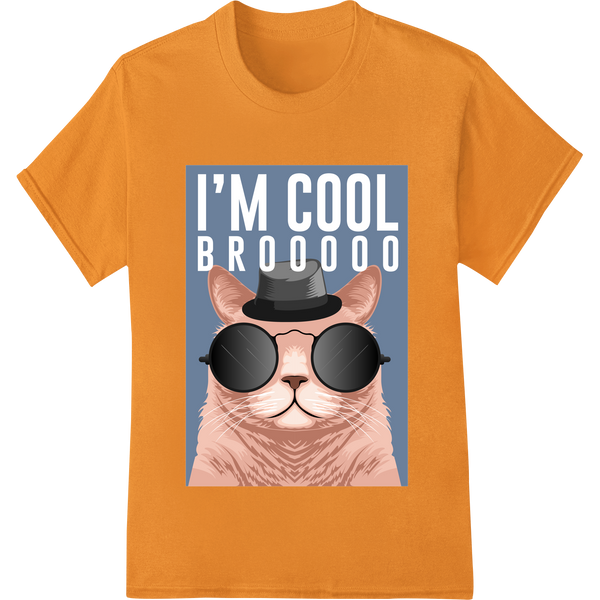 Unique DTF printing service for Cool Cat in Shades - Funny Feline DTF Print Transfer