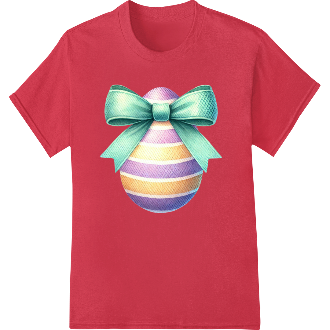 Vibrant Easter Egg DTF Print Heat Transfer | Pastel 3D on red shirt - SUPERDTF-DTF Prints-DTF Transfers-Custom DTF Prints