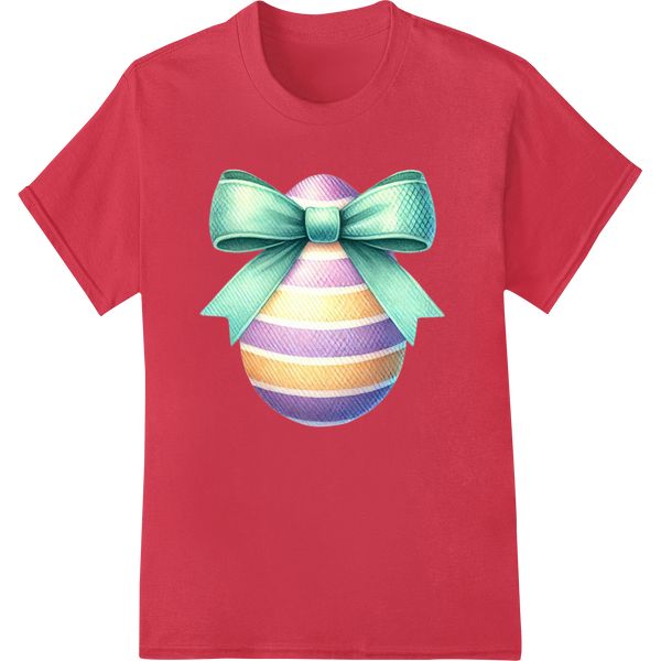 Vibrant Easter Egg DTF Print Heat Transfer | Pastel 3D on red shirt - SUPERDTF-DTF Prints-DTF Transfers-Custom DTF Prints