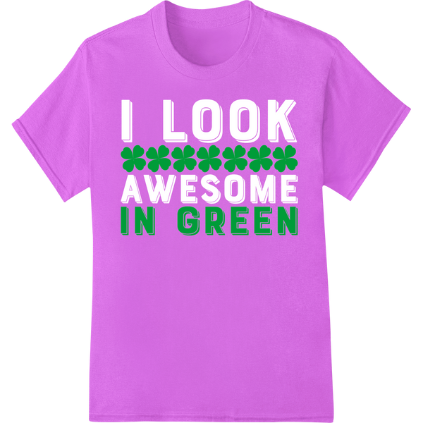 Bold 'IN GREEN' St. Patrick's Day DTF Print Heat Transfer on purple shirt - SUPERDTF-DTF Prints-DTF Transfers-Custom DTF Prints