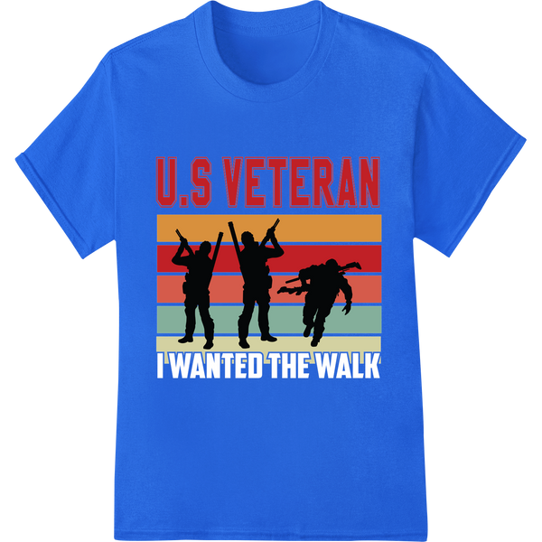 Honor U.S. Veterans: Bold Patriotic DTF Print Transfer on blue shirt - SUPERDTF-DTF Prints-DTF Transfers-Custom DTF Prints