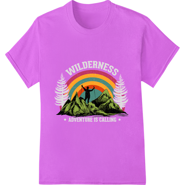 Vibrant Mountain Wilderness Adventure DTF Print Transfer on purple shirt - SUPERDTF-DTF Prints-DTF Transfers-Custom DTF Prints