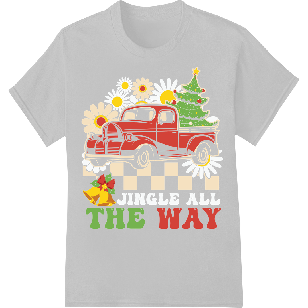 Festive 'The Way' Christmas Truck DTF Print Heat Transfer on white shirt - SUPERDTF-DTF Prints-DTF Transfers-Custom DTF Prints