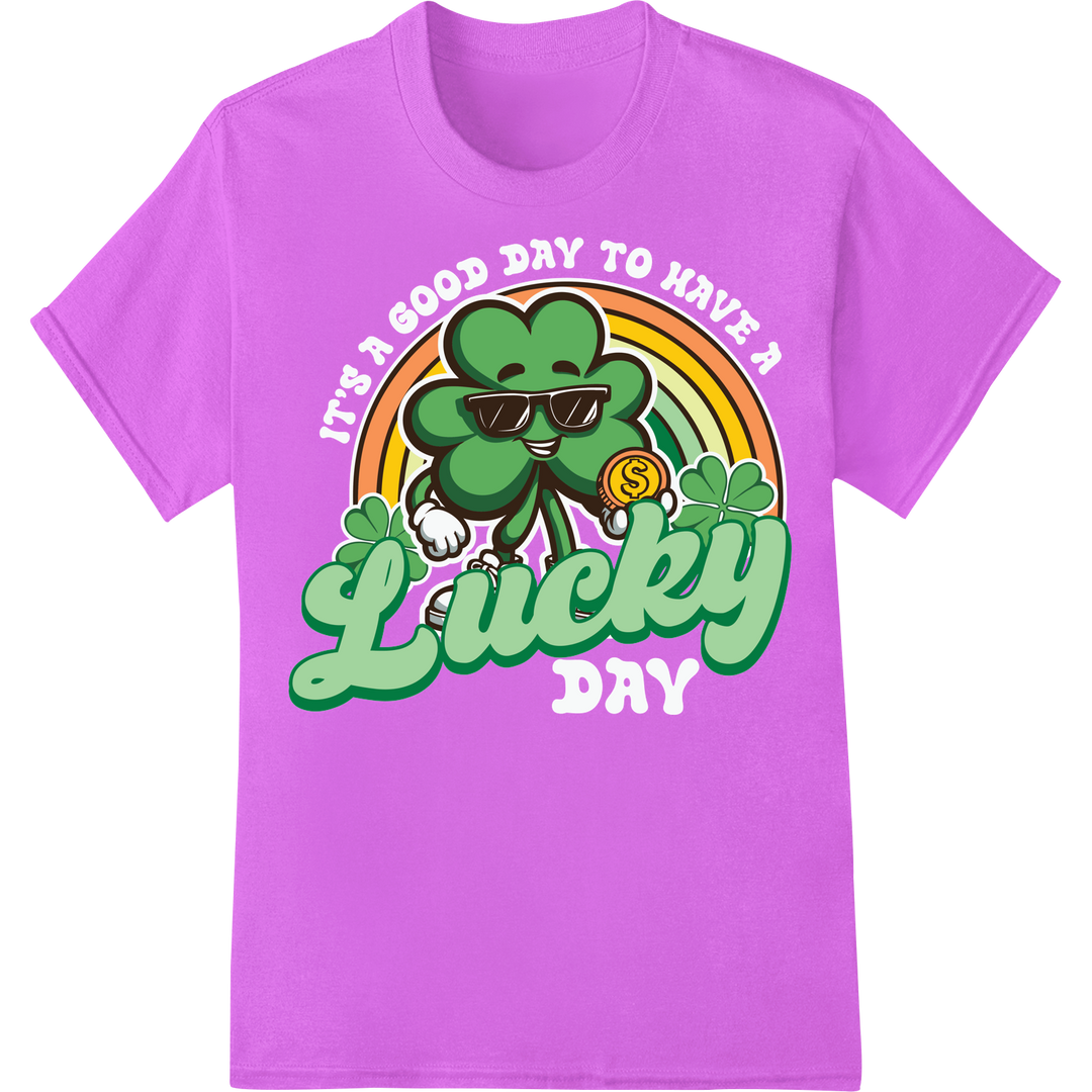 Lucky Clover St. Patrick's Day Heat Transfer | Irish DTF Print on purple shirt - SUPERDTF-DTF Prints-DTF Transfers-Custom DTF Prints