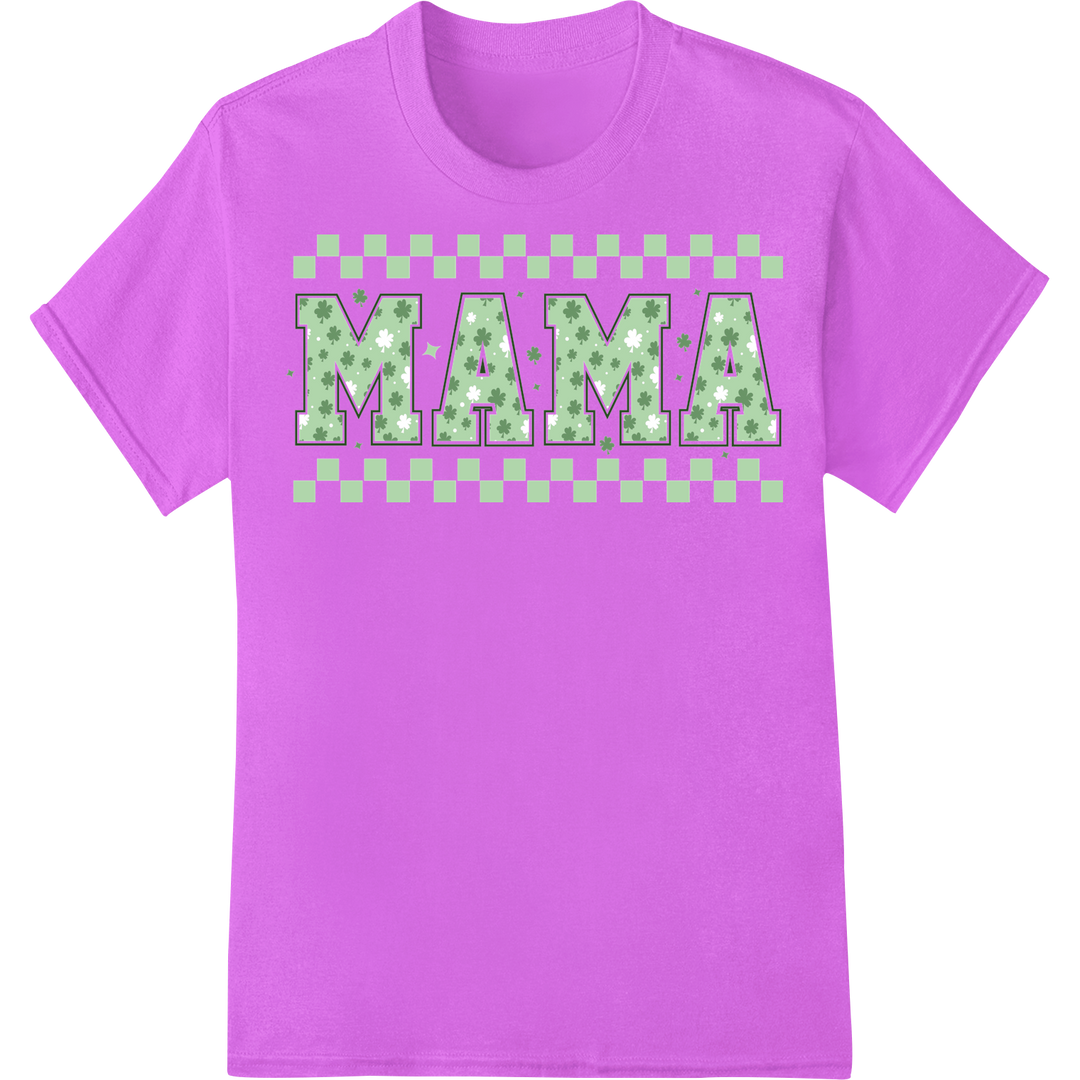 Retro Shamrock MAMA | St Patrick's Day DTF Heat Transfer on purple shirt - SUPERDTF-DTF Prints-DTF Transfers-Custom DTF Prints