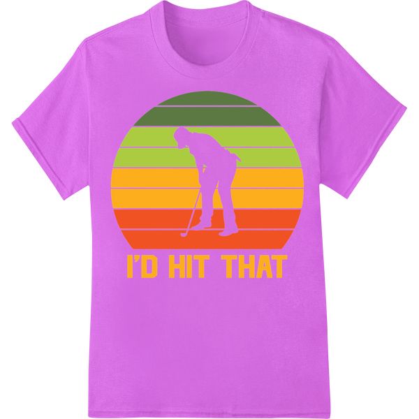 Vintage 'I'd Hit That' Golf DTF Print Heat Transfer on purple shirt - SUPERDTF-DTF Prints-DTF Transfers-Custom DTF Prints