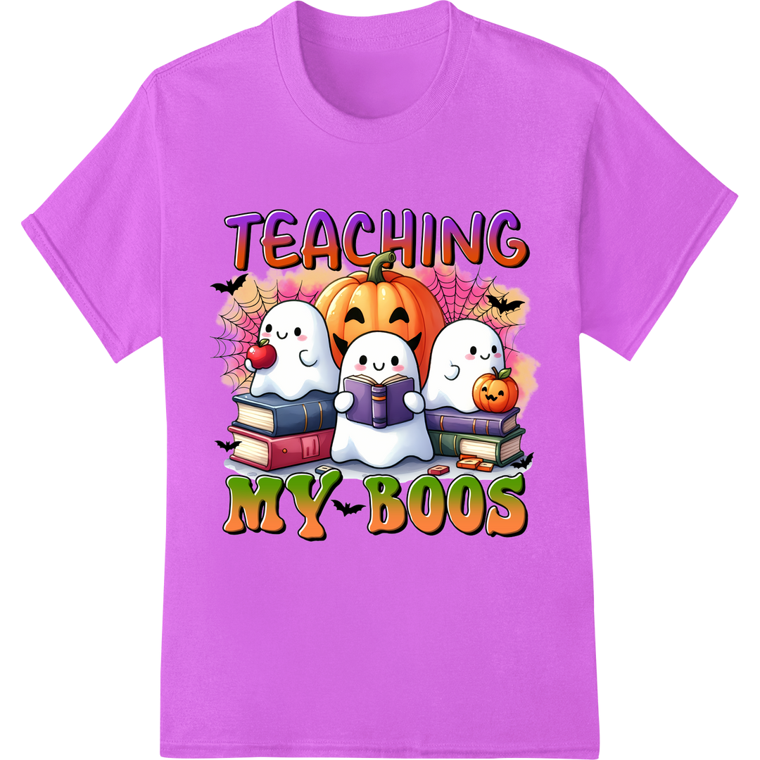 Spooky Cute 'Teaching My Boos' DTF Print Heat Transfer on purple shirt - SUPERDTF-DTF Prints-DTF Transfers-Custom DTF Prints