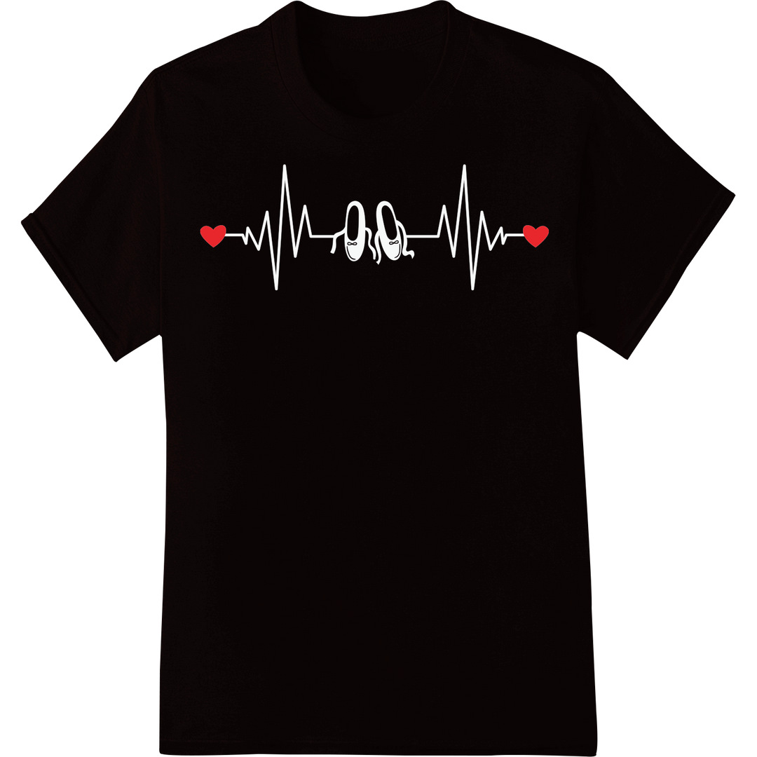 Lovely Hearts DTF Print Transfer | Valentine's Day Design on black shirt - SUPERDTF-DTF Prints-DTF Transfers-Custom DTF Prints