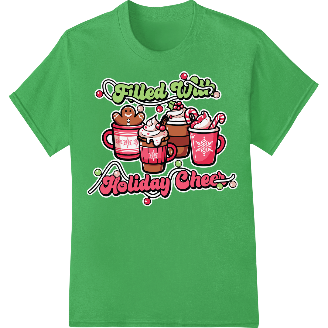 Adorable Pink Christmas Treats DTF Print Heat Transfer on green shirt - SUPERDTF-DTF Prints-DTF Transfers-Custom DTF Prints