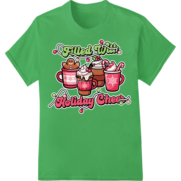 Adorable Pink Christmas Treats DTF Print Heat Transfer on green shirt - SUPERDTF-DTF Prints-DTF Transfers-Custom DTF Prints