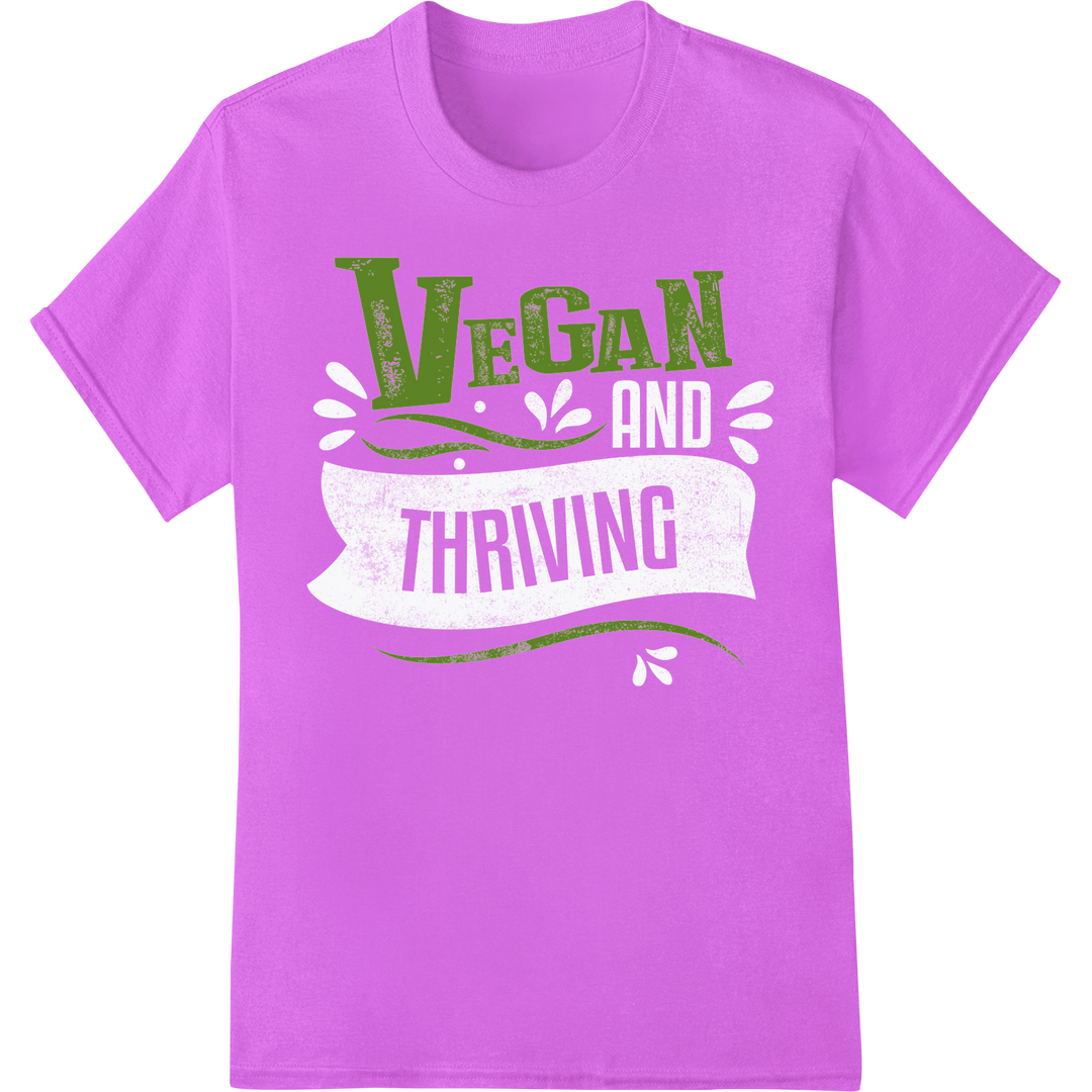 Bold 'Vegan' DTF Print Heat Transfer | Plant-Based Style on purple shirt - SUPERDTF-DTF Prints-DTF Transfers-Custom DTF Prints