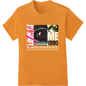 Vibrant custom t-shirts print on Edgy 1990 Eye DTF Print Heat Transfer by Super DTF