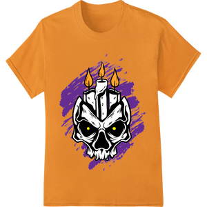 Flaming Skull: Edgy Halloween Look with Super DTF Prints showcasing advanced print on demand technology