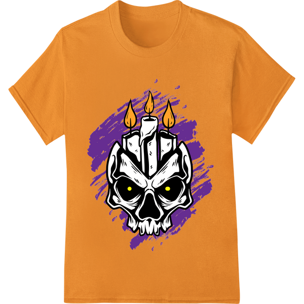 Flaming Skull: Edgy Halloween Look with Super DTF Prints showcasing advanced print on demand technology