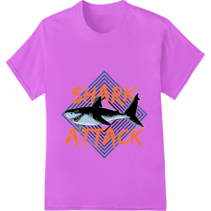 Fierce 'Shark Attack' Heat Transfer Design from Super DTF featuring professional vibrant DTF prints