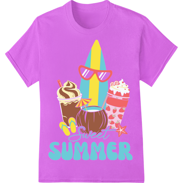 Retro Summer Vibes: Fun in the Sun DTF Print Heat Transfer on purple shirt - SUPERDTF-DTF Prints-DTF Transfers-Custom DTF Prints