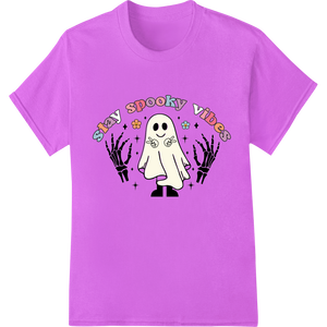 Expert apparel decoration craftsmanship on Embrace Your Spooky Side: Playful Skeleton Halloween Print