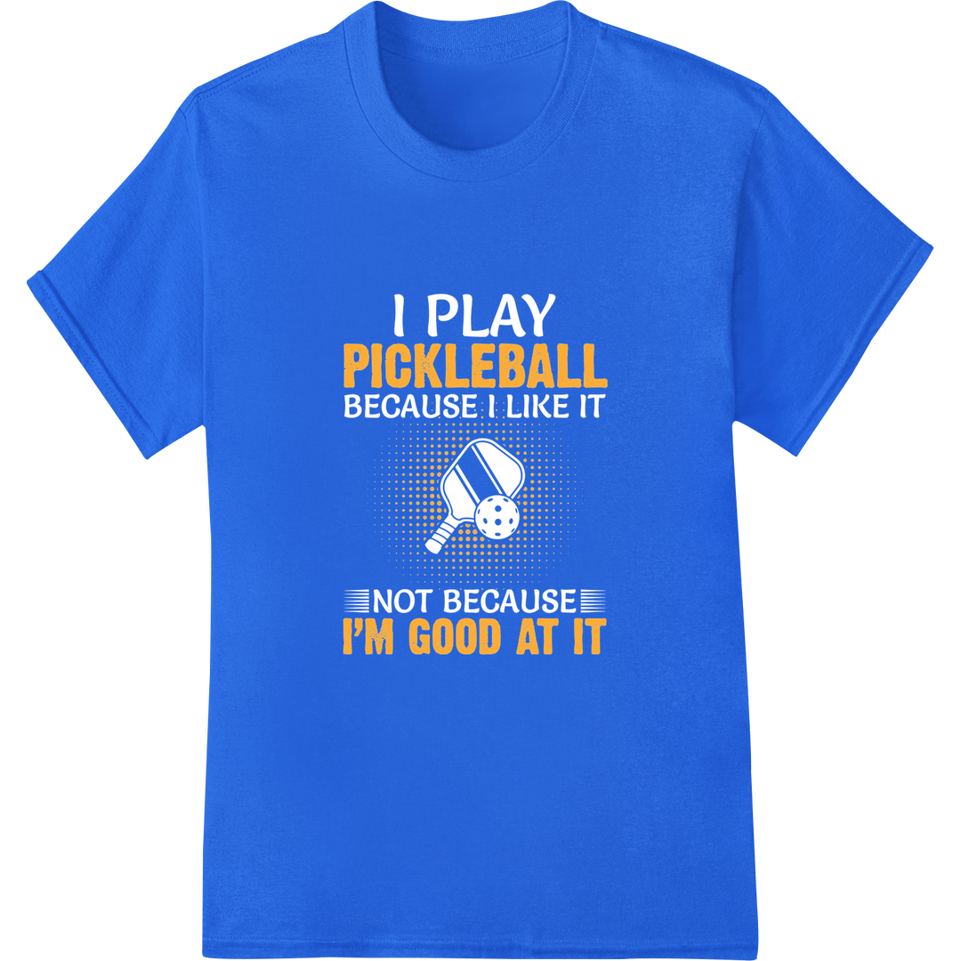 Pickleball Prowess: Boldly Proclaim Your Skills on blue shirt - SUPERDTF-DTF Prints-DTF Transfers-Custom DTF Prints