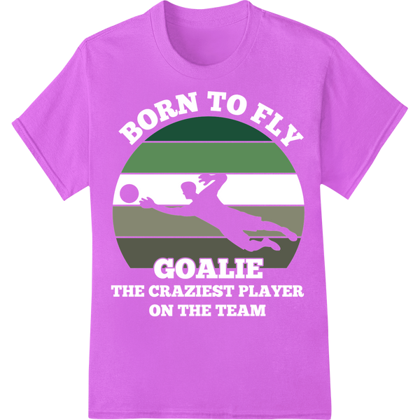 Dynamic Goalie Silhouette | Soccer DTF Print Heat Transfer on purple shirt - SUPERDTF-DTF Prints-DTF Transfers-Custom DTF Prints