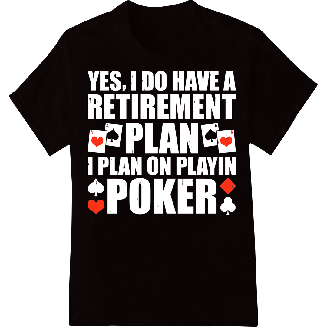 Ace Your Poker Style: Bold Hearts & Diamonds DTF Print on black shirt - SUPERDTF-DTF Prints-DTF Transfers-Custom DTF Prints