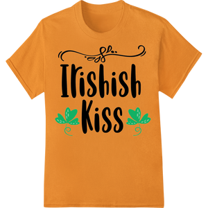 Durable direct to film printing applied to Irishish Kiss - Charming St. Patrick's Day DTF Print Design