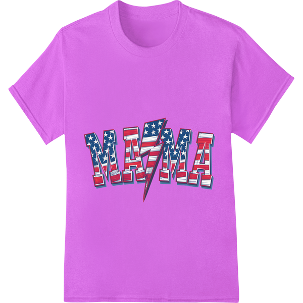 Bold Patriotic 'MAMA' Stars & Stripes 4th of July DTF Print on purple shirt - SUPERDTF-DTF Prints-DTF Transfers-Custom DTF Prints